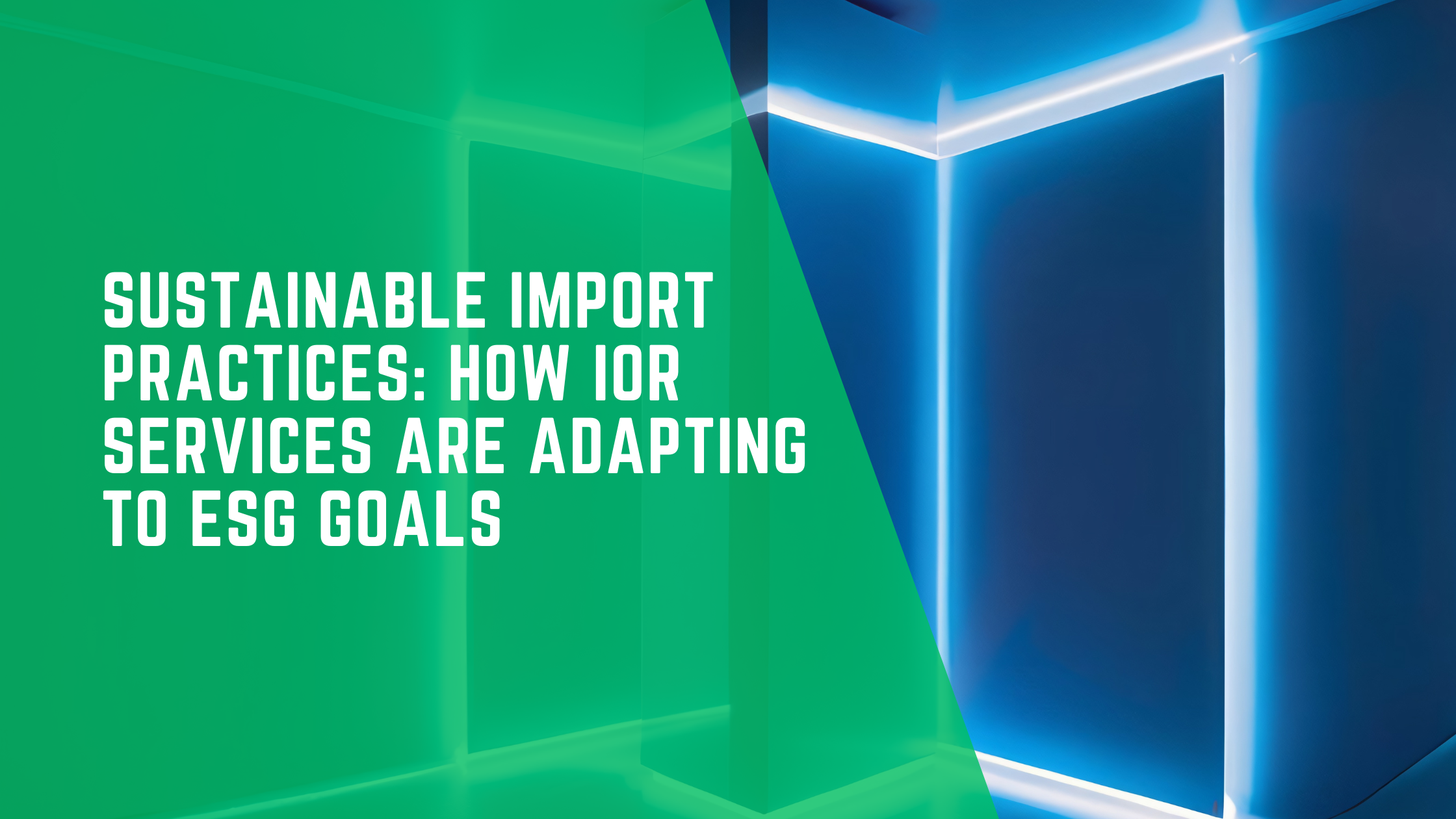 Sustainable Import Practices: How IOR Services Are Adapting to ESG Goals