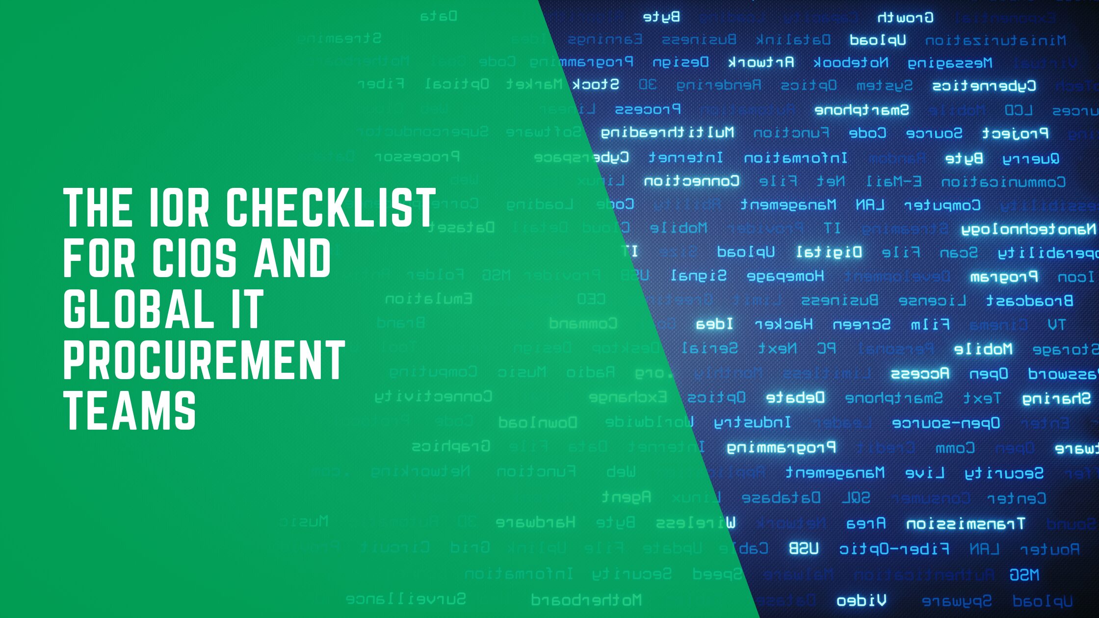 The IOR Checklist for CIOs and Global IT Procurement Teams